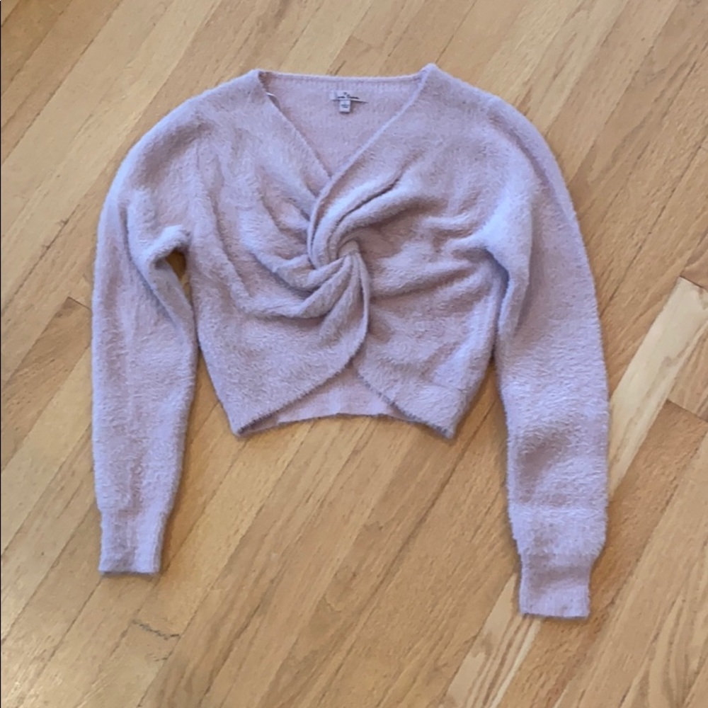 NWOT Cropped Knotted Sweater